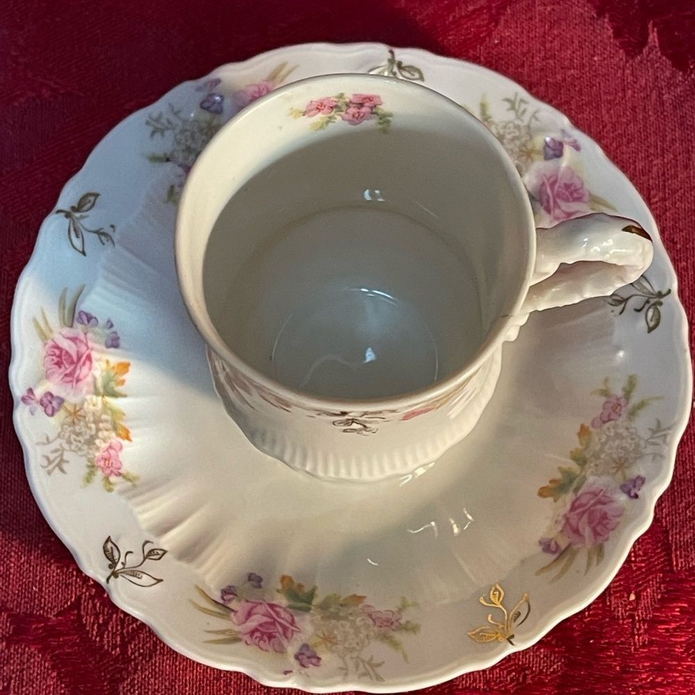 Antique Carl Tielsch Demitasse‎ Teacup and Saucer Set. Made in Germany - Picture 6 of 13